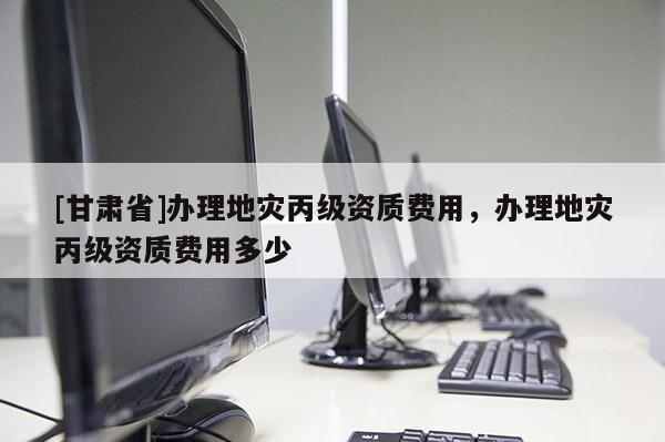 [甘肅省]辦理地災丙級資質費用，辦理地災丙級資質費用多少