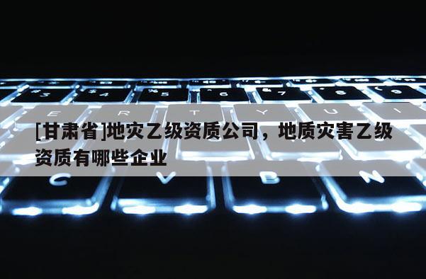 [甘肅省]地災乙級資質公司，地質災害乙級資質有哪些企業(yè)