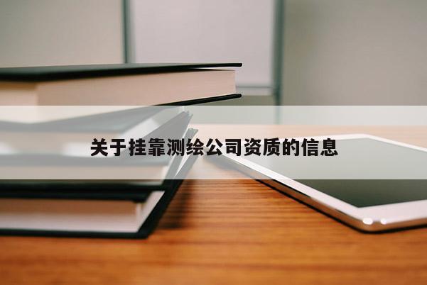 關(guān)于掛靠測繪公司資質(zhì)的信息